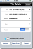 Cycling app route details screen