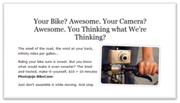 bike camera mount on photojojo