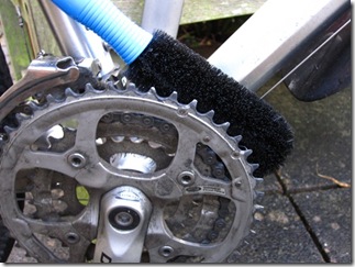 Use a brush to clean the front mech