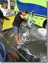 bike cleaning with a pressure hose