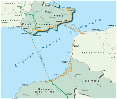 london to paris route map