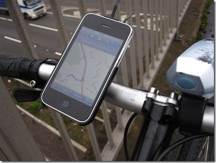 Bicio GoRide iPhone bike mount using Google Maps