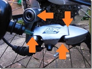 Lubricating the rear derailleur