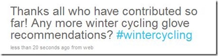 winter cycling glove recommendations twitter