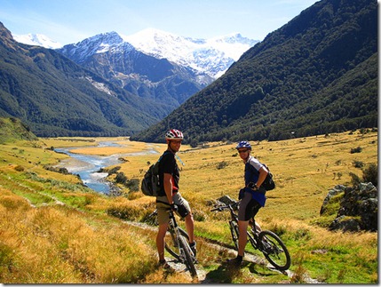 Riding up to Mt Aspiring Hut