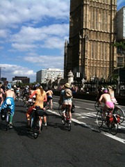 London naked bike ride big ben