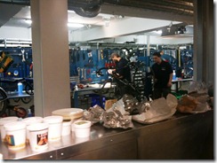The open plan workshop at Evans Cycles