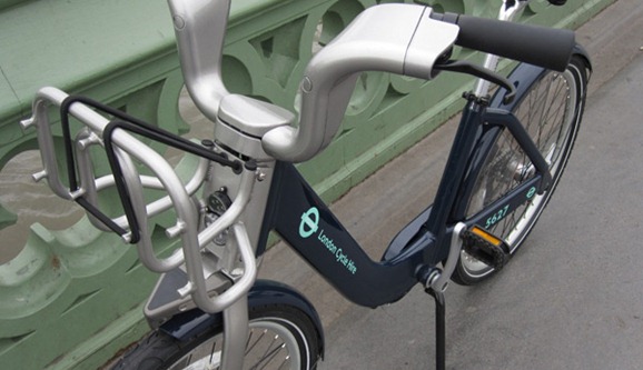 The cycle hire bike parked up