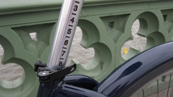 Adjusting the seat on the cycle hire bike