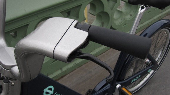 Handlebars on the TfL cycle hire bike