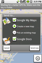 My tracks by Google for the Android