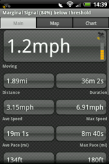 Sports Tracker Live app screenshot for the Android