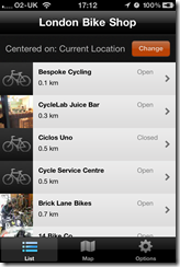 London Bike Shop iPhone app