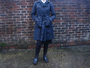 Zara Mac, LK Bennett skirt and long leather boots