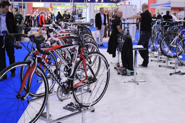 Ogling at bikes at the bike show