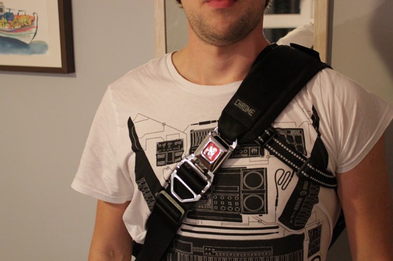 Chrome Buran bag on my shoulders