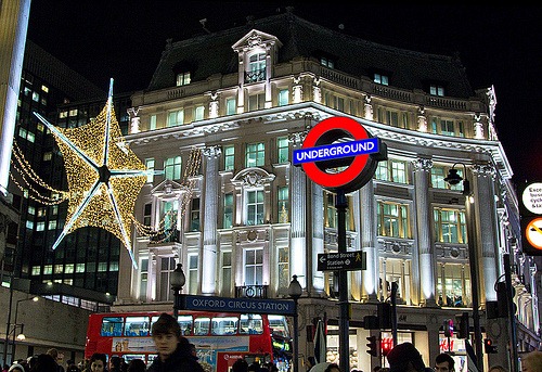 Oxford circus lights at Christmas