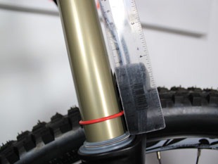 A ruler measuring the amount of travel
