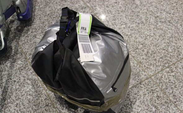 OverBoard panniers sat at the airport