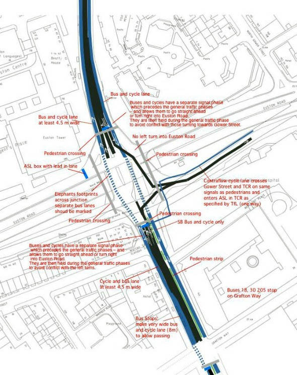 Euston Circus proposal by Camden Cyclists