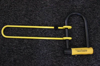 Lock loop attached to Kryptonite D lock