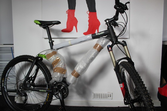Flat pack Voodoo Canzo bike waiting to be assembled
