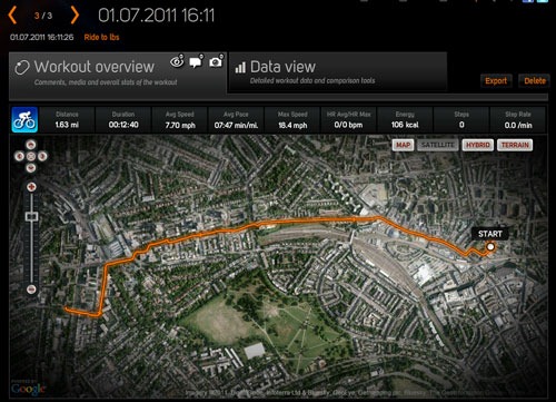 Sports Tracker online view