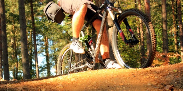 Pedalling uphill on the Voodoo Canzo