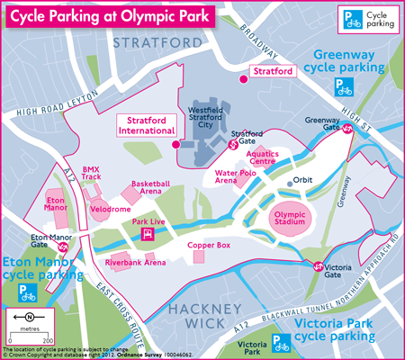 Cycling map of the Olympics in