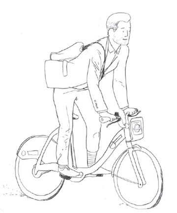 London Cyclist Handbook Preview - Hand drawing of Boris Biker