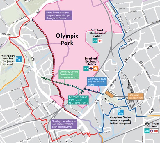 Cycling to the Olympics map