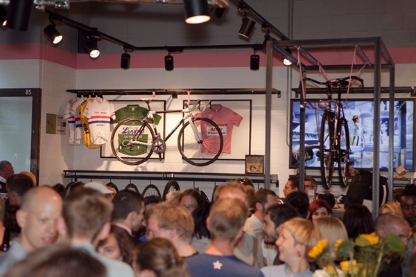 Rapha cycling cafe bike on the wall