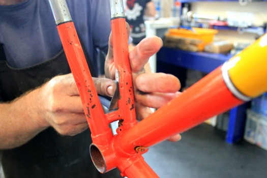 removing rust from a bike frame