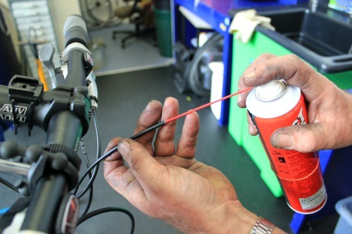 Spray WD-40 in to the system to remove dirt