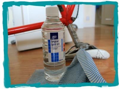 Surgical spirit used for cleaning bike