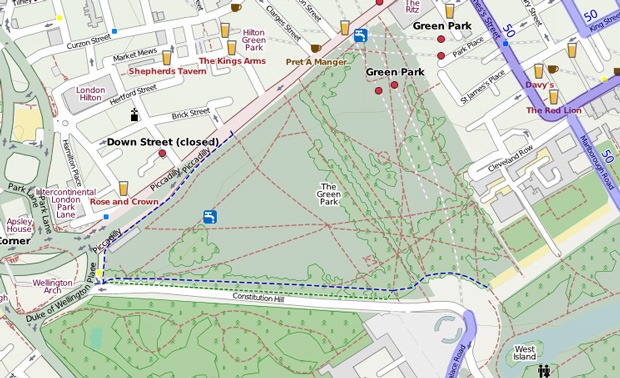 Green park cycle paths