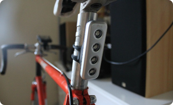 Knog Blinder 4V shown on rear of bike