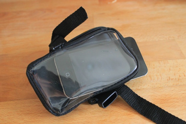 View of the case with the iPhone going in 