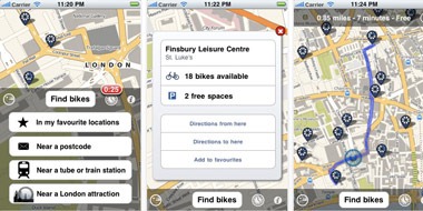 Cycle hire iPhone app