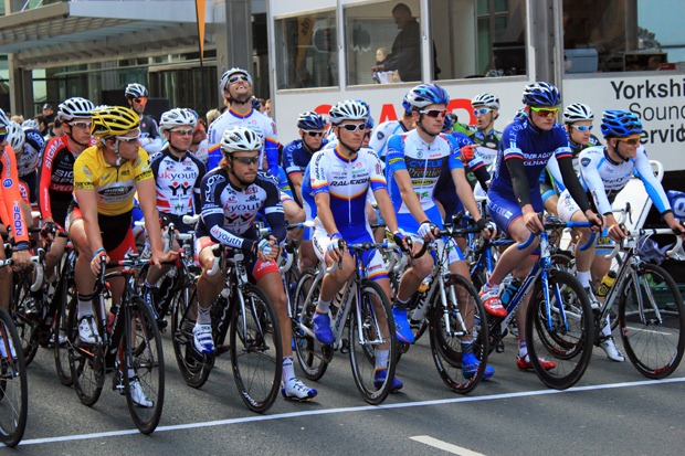Cyclists waiting for a race to start