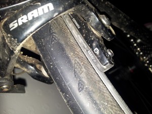 Here's an example of brake pads that could do with replacing - and the amount of grit that can get washed up on one ride.