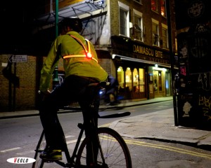 The Commuter X4 bike light fits with straps around your shoulders of back pack and provides a light that is visible from more angles